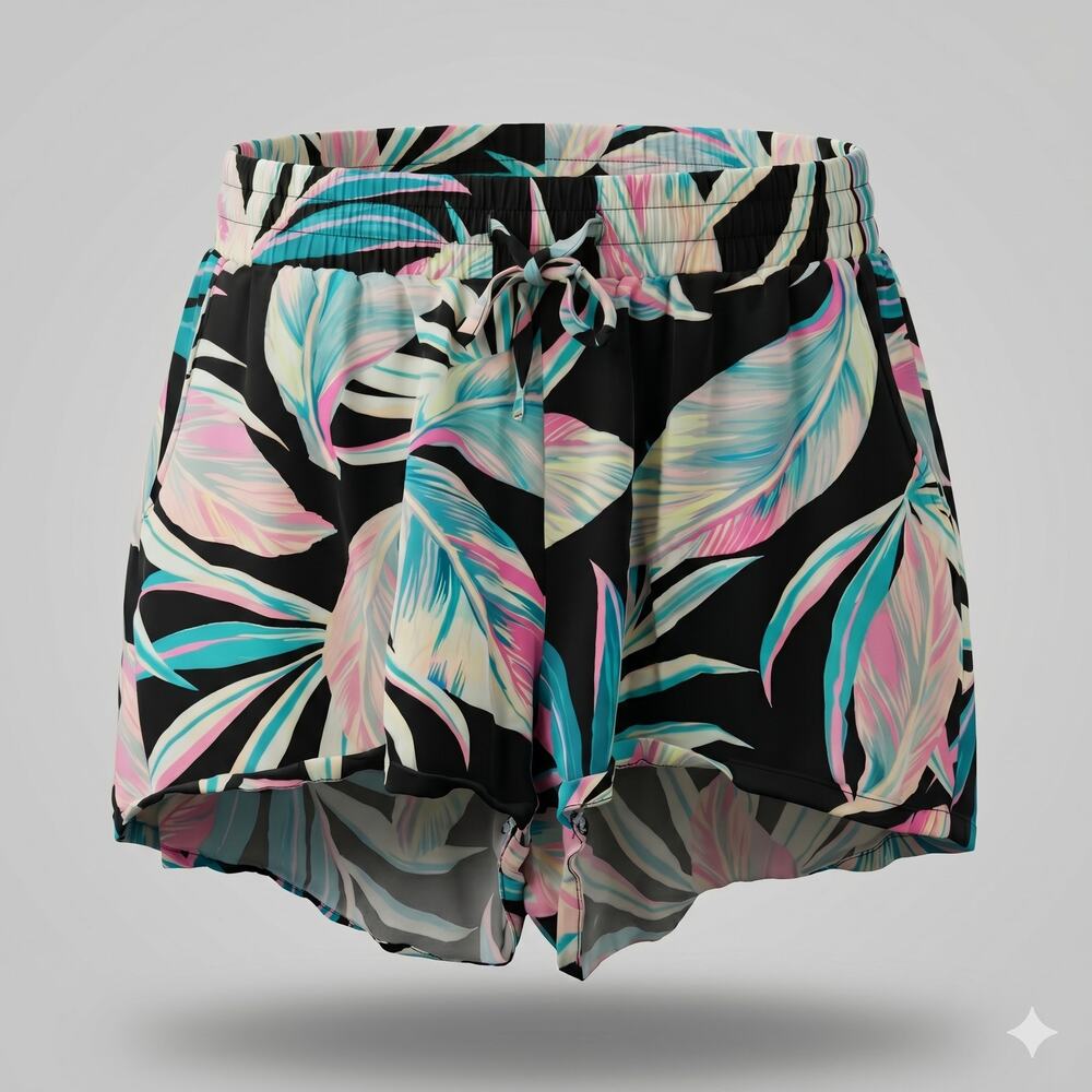 Torrid Women's L Tropical Resortwear Vacation Coastal Pull On Drawstring Shorts
